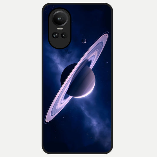  Saturn Ring Mystique Glass Case For Oppo Reno 10 back cover – full design glossy printed glass finish