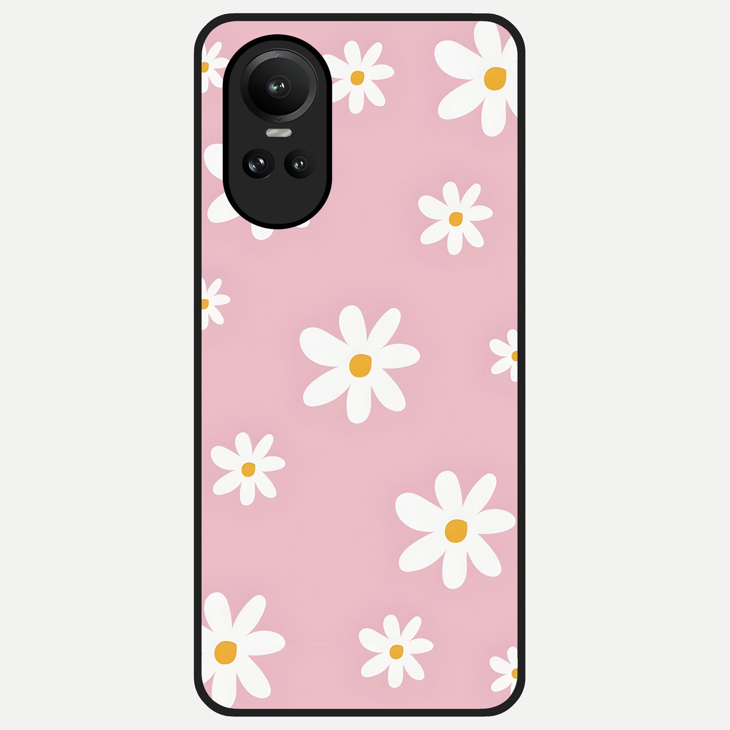  Soft Daisy Bliss Glass Case For Oppo Reno 10 back cover – full design glossy printed glass finish
