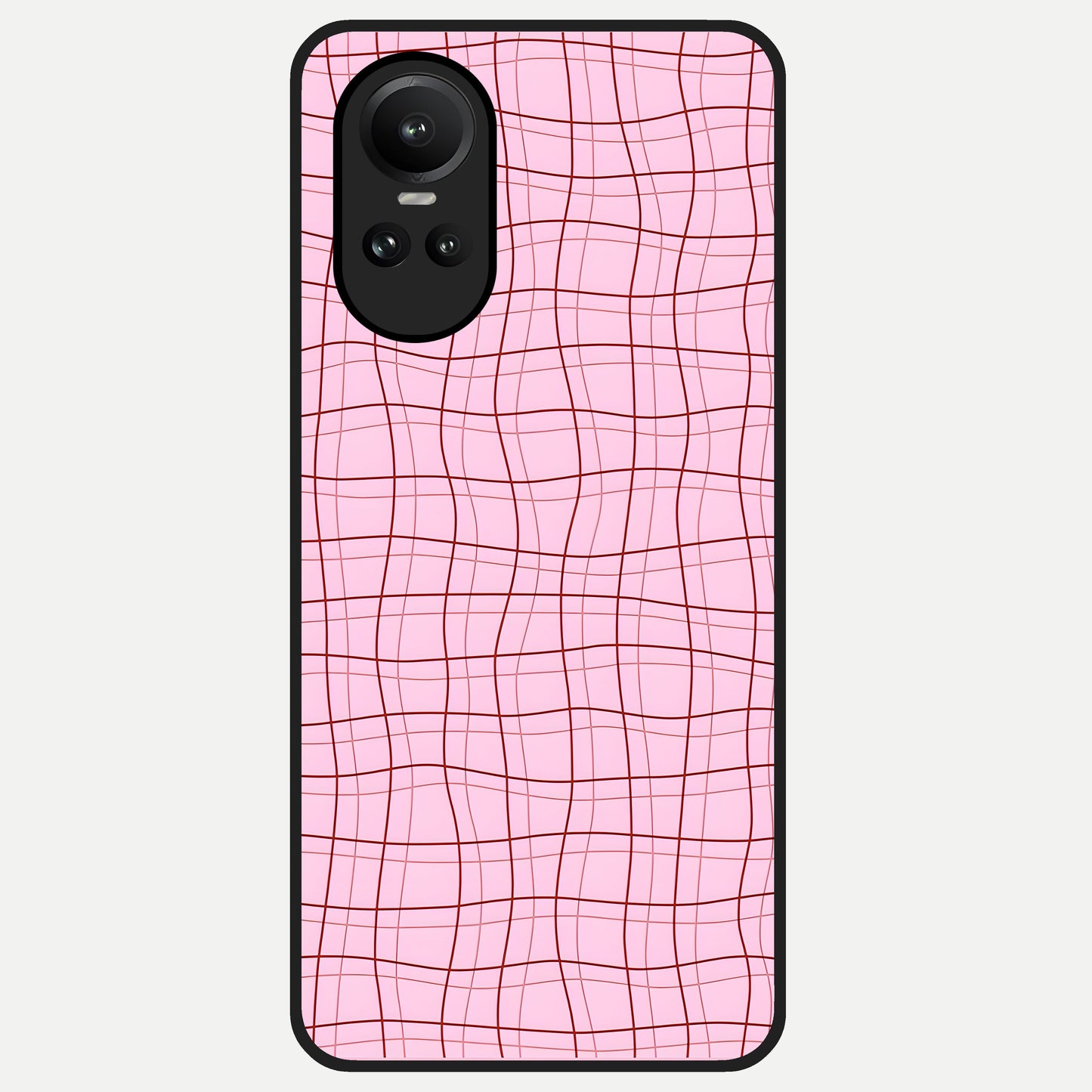  Soft Grid Bliss Glass Case For Oppo Reno 10 back cover – full design glossy printed glass finish
