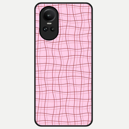  Soft Grid Bliss Glass Case For Oppo Reno 10 back cover – full design glossy printed glass finish