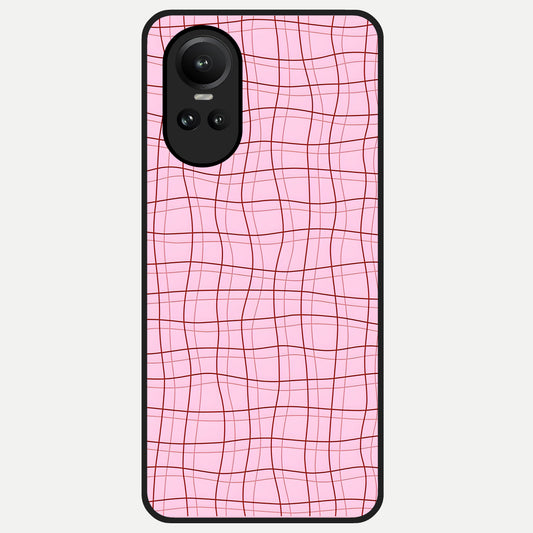  Soft Grid Bliss Glass Case For Oppo Reno 10 back cover – full design glossy printed glass finish