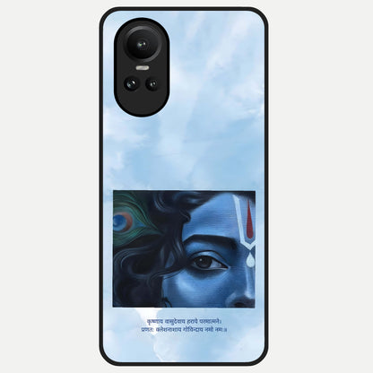  Spiritual Krishna Glass Case For Oppo Reno 10 back cover – full design glossy printed glass finish