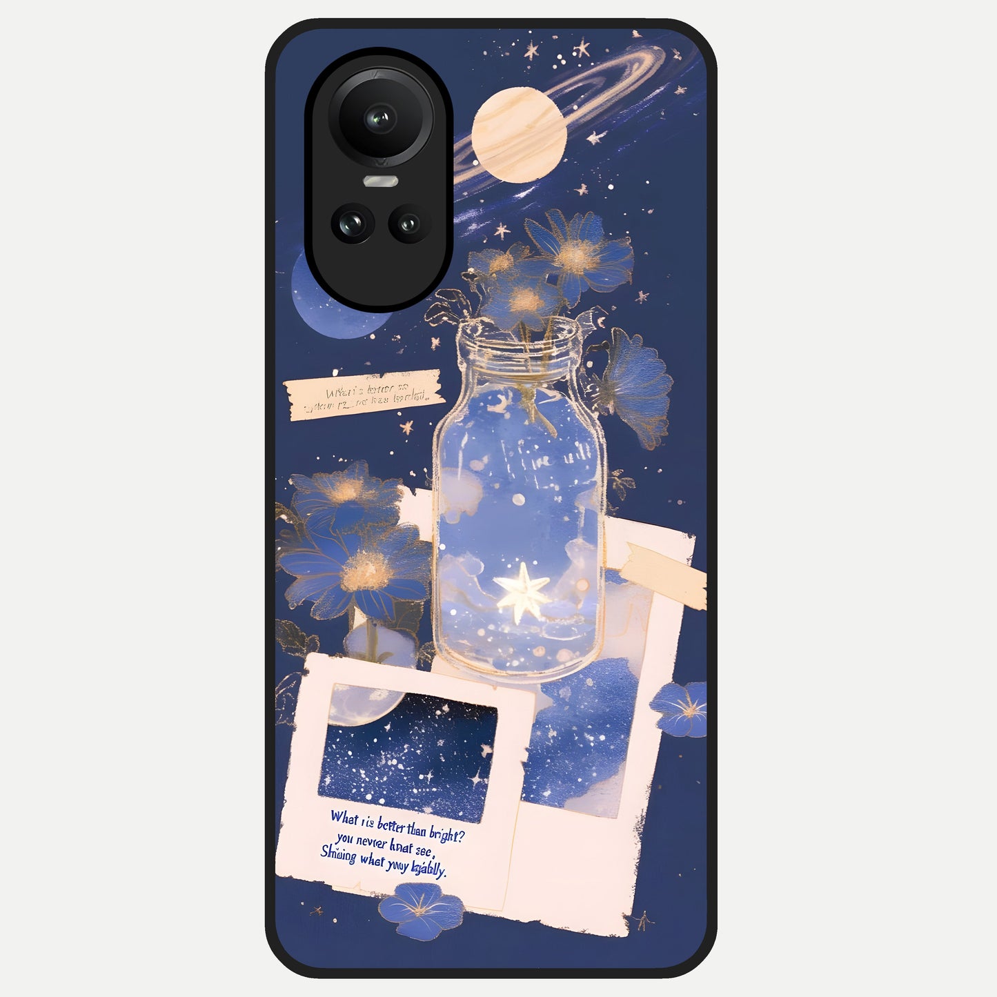  Starlit Cosmic Jar Glass Case For Oppo Reno 10 back cover – full design glossy printed glass finish