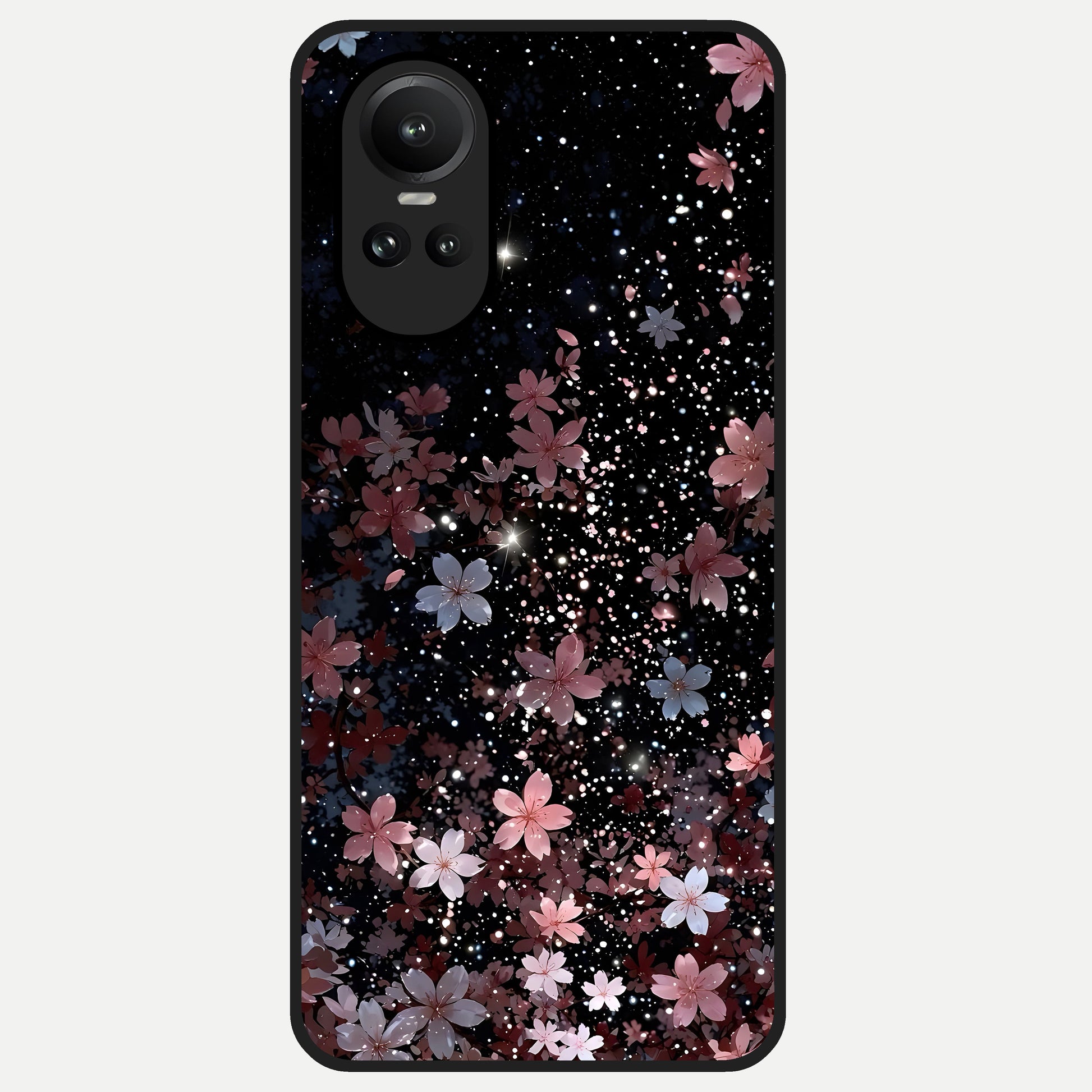  Starlit Flower Dreams Glass Case For Oppo Reno 10 back cover – full design glossy printed glass finish