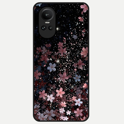  Starlit Flower Dreams Glass Case For Oppo Reno 10 back cover – full design glossy printed glass finish