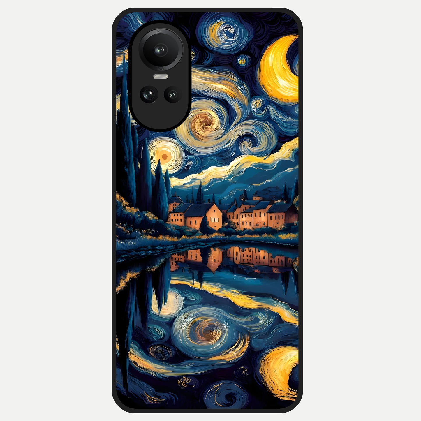  Starry Sky Serenity Glass Case For Oppo Reno 10 back cover – full design glossy printed glass finish