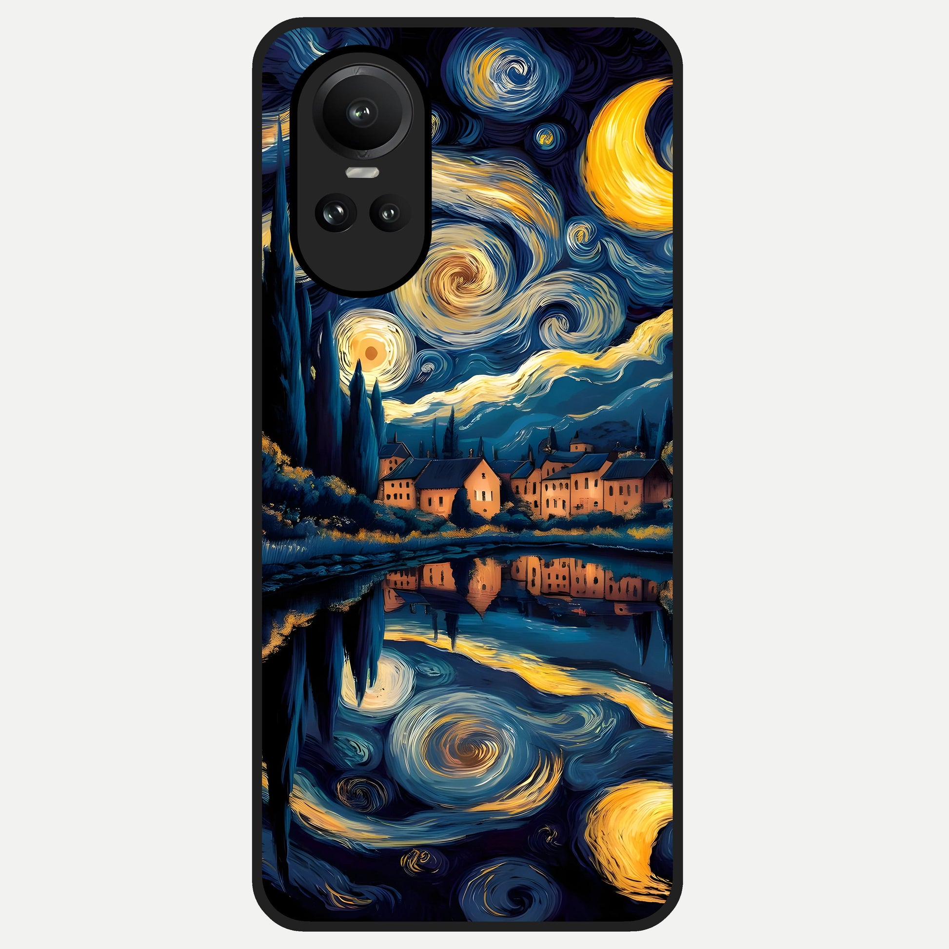  Starry Sky Serenity Glass Case For Oppo Reno 10 back cover – full design glossy printed glass finish