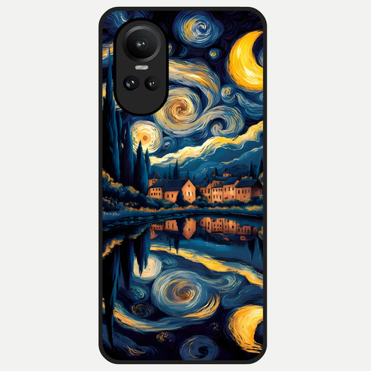  Starry Sky Serenity Glass Case For Oppo Reno 10 back cover – full design glossy printed glass finish