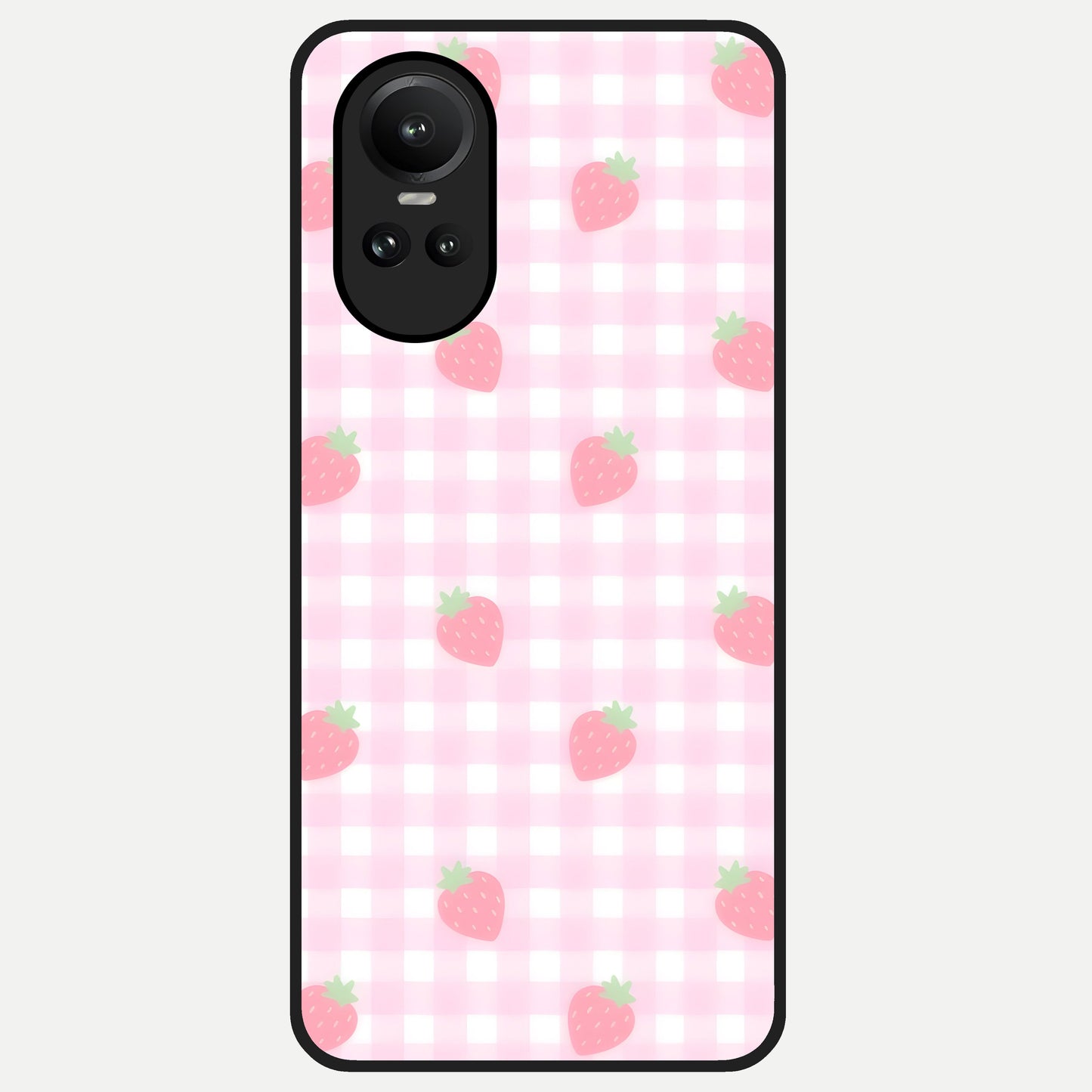  Strawberry Picnic Love Glass Case For Oppo Reno 10 back cover – full design glossy printed glass finish