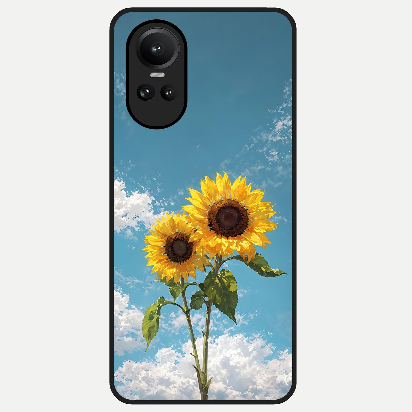  Sunlit Daisy Glow Glass Case For Oppo Reno 10 back cover – full design glossy printed glass finish