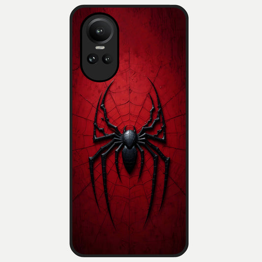  Superhero Web Emblem Glass Case For Oppo Reno 10 back cover – full design glossy printed glass finish