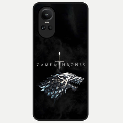  Throne Wolf Legacy Glass Case For Oppo Reno 10 back cover – full design glossy printed glass finish