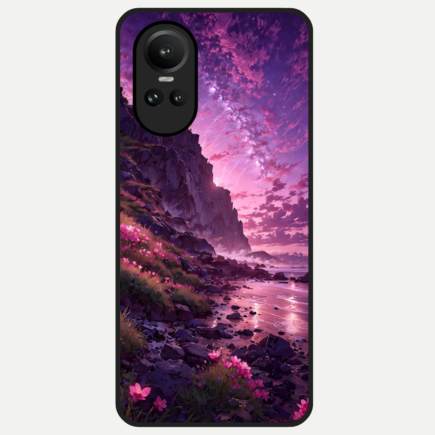  Twilight Blossom Coast Glass Case For Oppo Reno 10 back cover – full design glossy printed glass finish