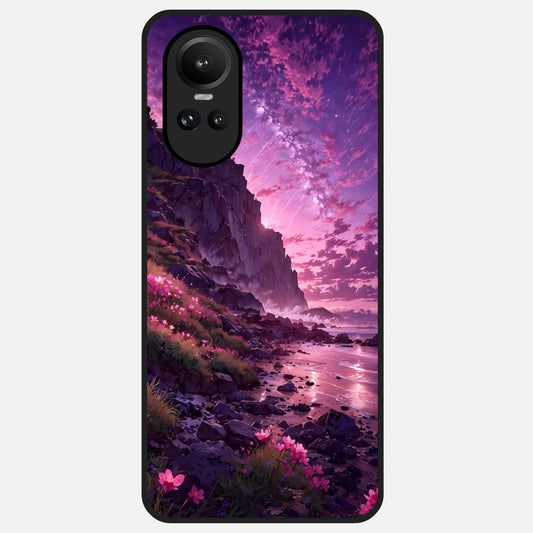  Twilight Blossom Coast Glass Case For Oppo Reno 10 back cover – full design glossy printed glass finish