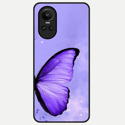  Violet Dream Wing Glass Case For Oppo Reno 10 back cover – full design glossy printed glass finish
