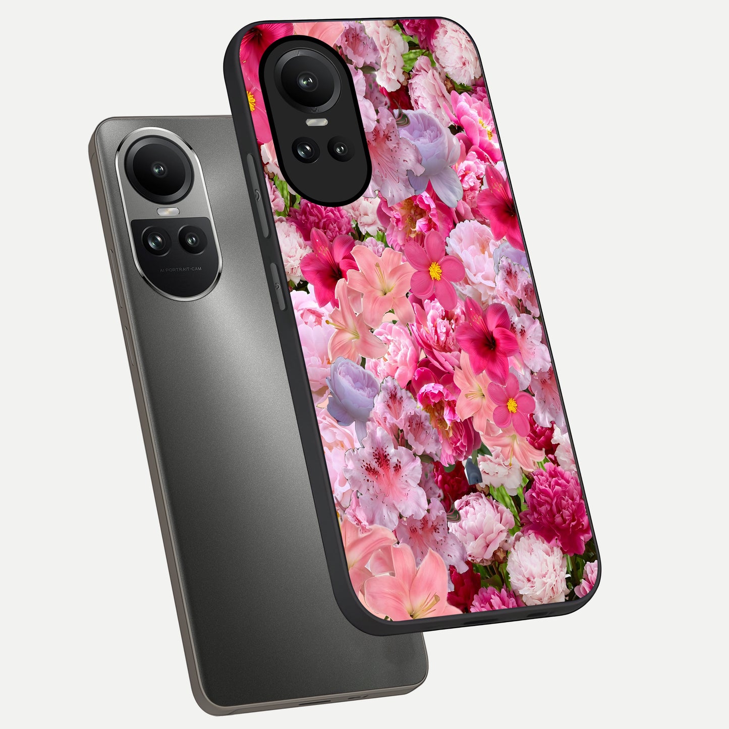  Bloom Crush Fantasy phone case For Oppo Reno 10 showing premium glass back cover with detailed artwork