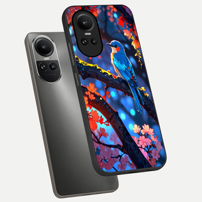  Blooming Water Drift phone case For Oppo Reno 10 showing premium glass back cover with detailed artwork