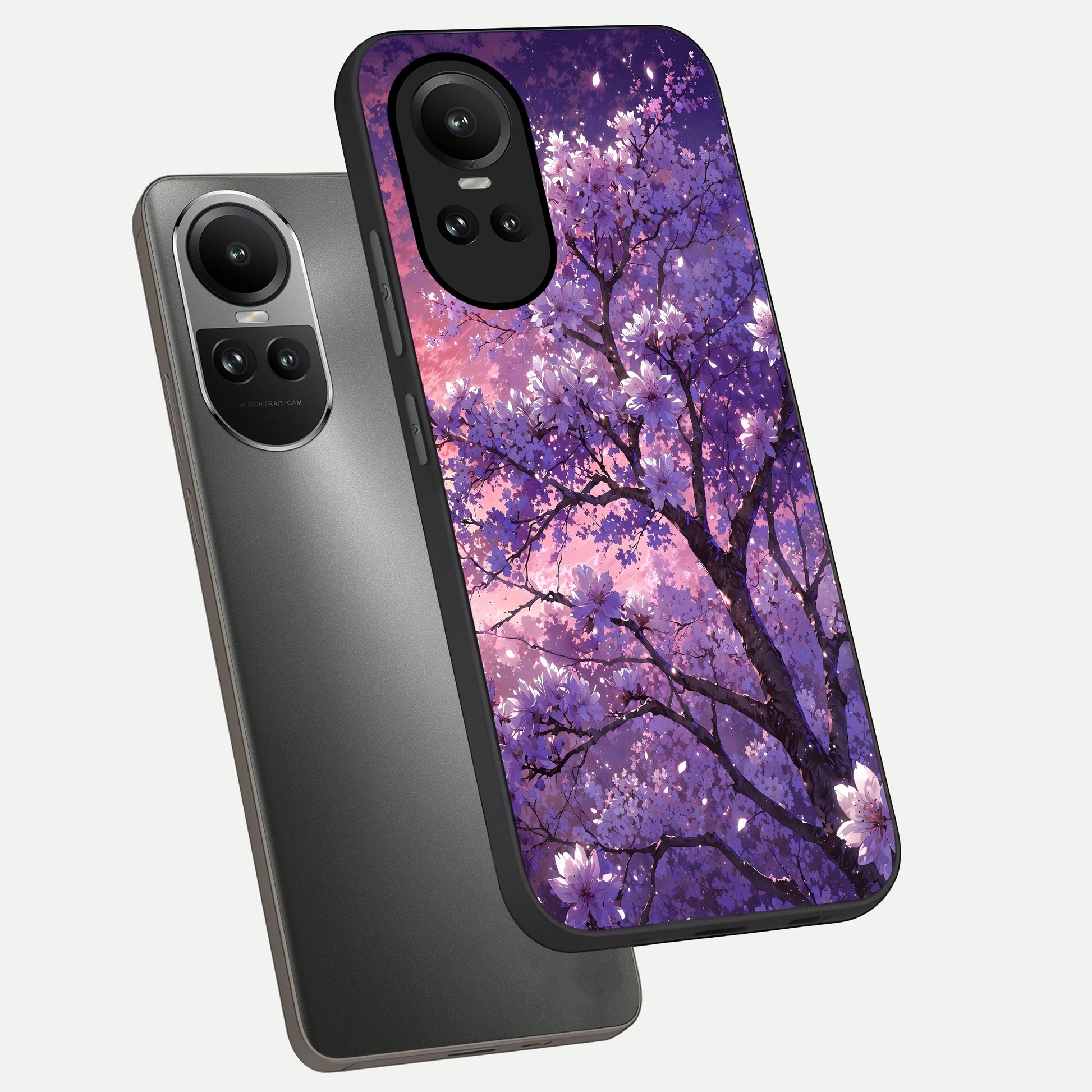  Blossom Tree phone case For Oppo Reno 10 showing premium glass back cover with detailed artwork