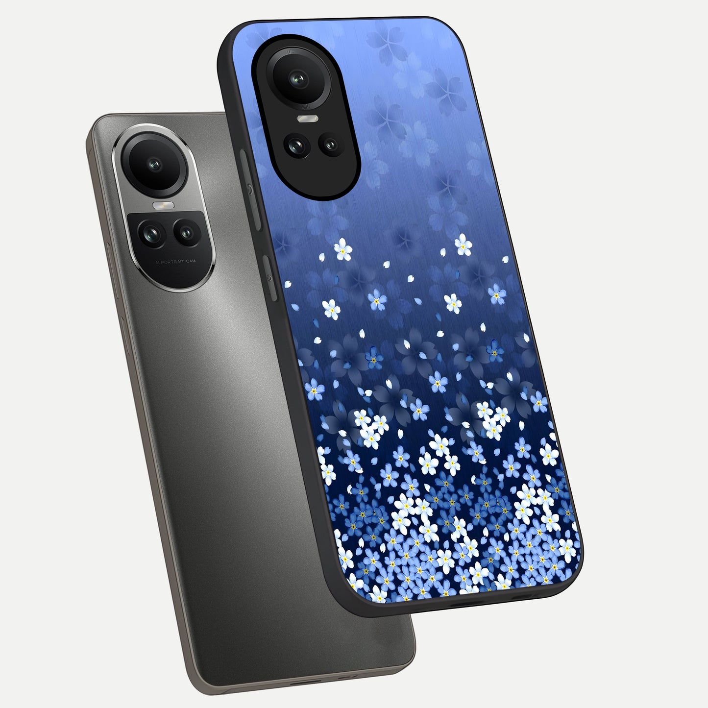  Blue Starry phone case For Oppo Reno 10 showing premium glass back cover with detailed artwork
