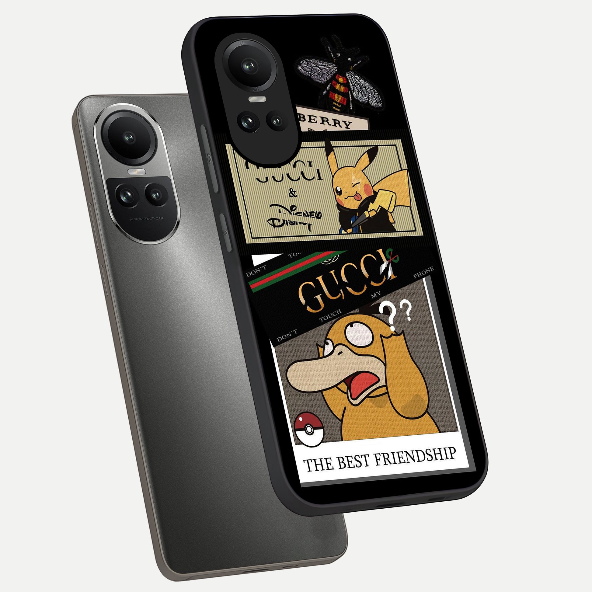  Cartoon Brand Play Mashup phone case For Oppo Reno 10 showing premium glass back cover with detailed artwork