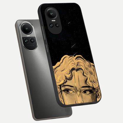  Celestial Gods Plan phone case For Oppo Reno 10 showing premium glass back cover with detailed artwork