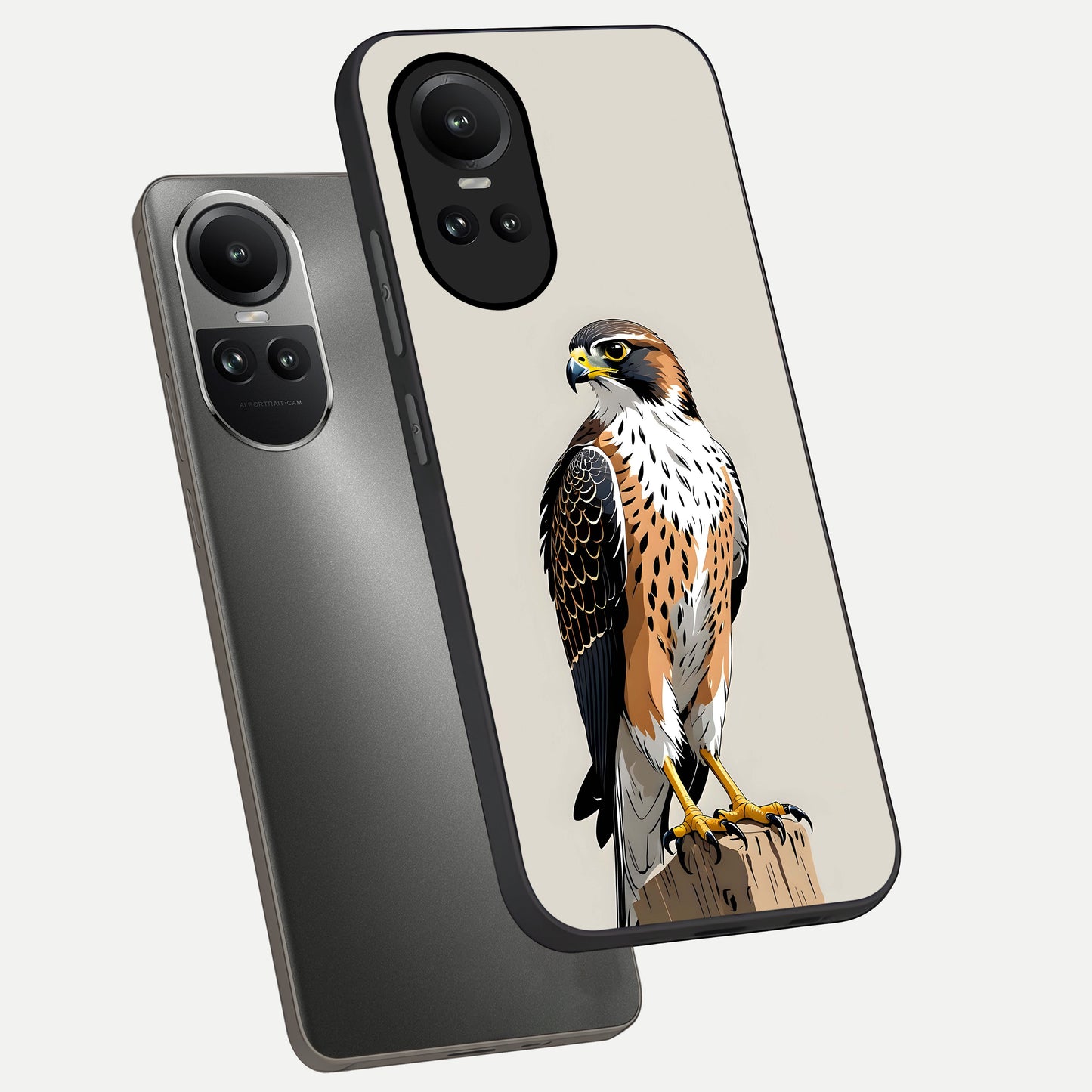  Clever Eagle phone case For Oppo Reno 10 showing premium glass back cover with detailed artwork