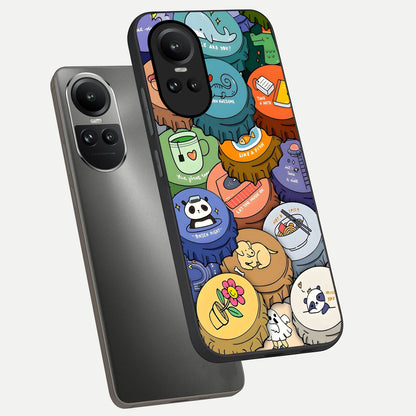  Coins Patterns phone case For Oppo Reno 10 showing premium glass back cover with detailed artwork