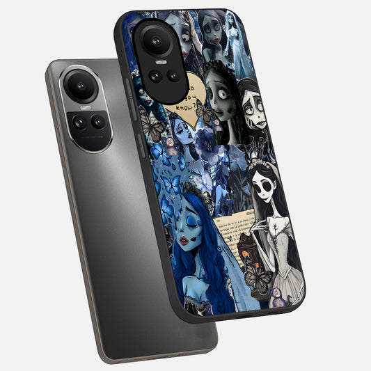  Corpse Bride Posters phone case For Oppo Reno 10 showing premium glass back cover with detailed artwork