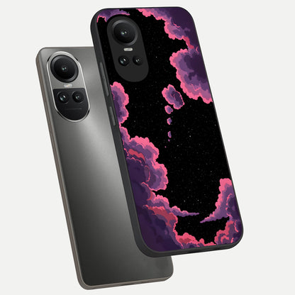  Cosmic Cloud Journey phone case For Oppo Reno 10 showing premium glass back cover with detailed artwork