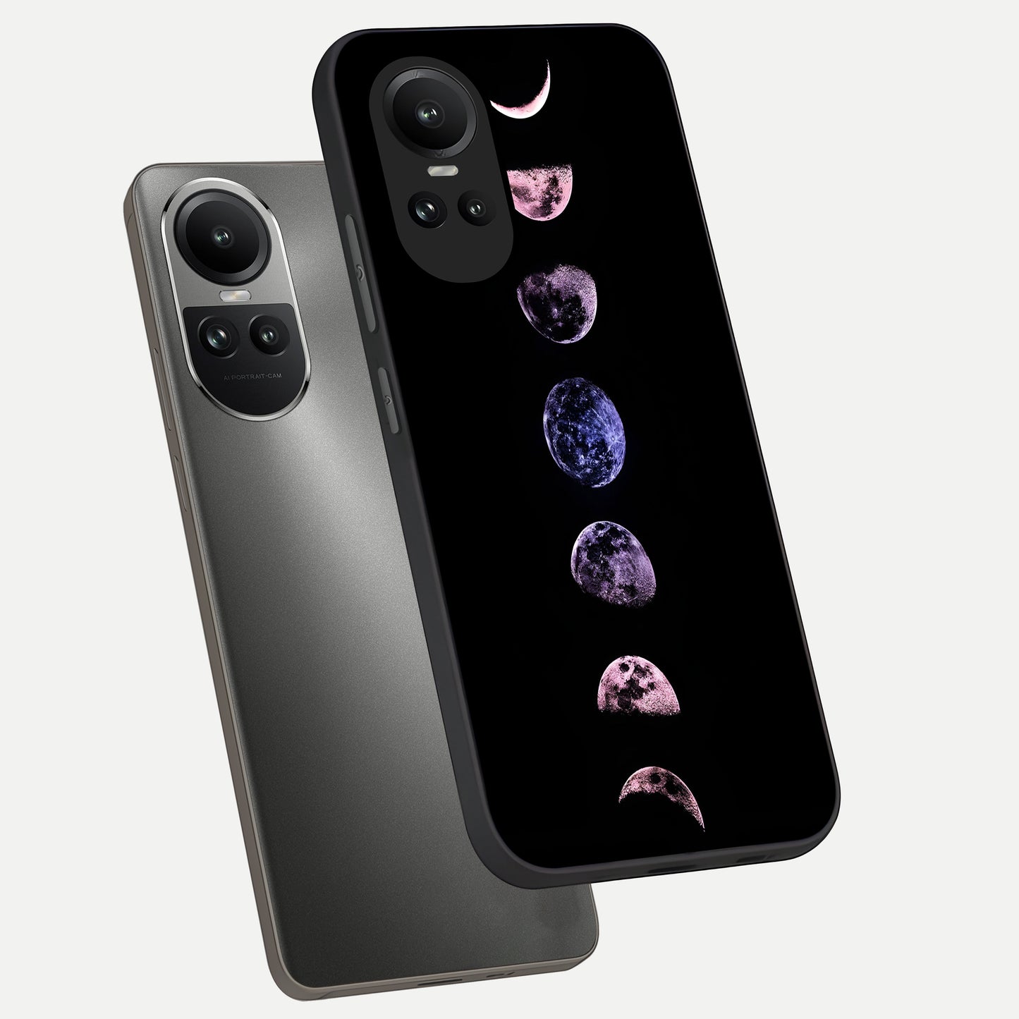  Crimson All Planets phone case For Oppo Reno 10 showing premium glass back cover with detailed artwork