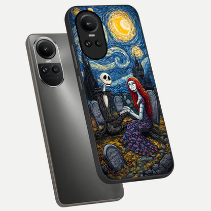  Eternal Night Love phone case For Oppo Reno 10 showing premium glass back cover with detailed artwork