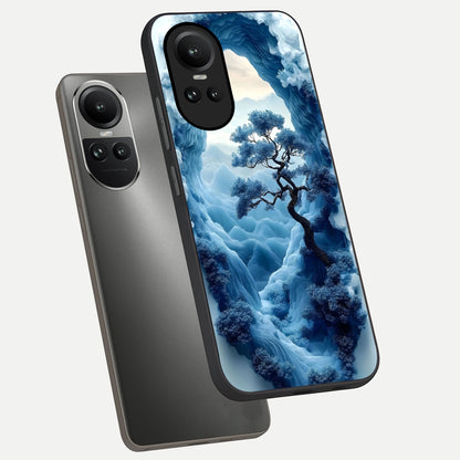  Frozen Serenity Gate phone case For Oppo Reno 10 showing premium glass back cover with detailed artwork