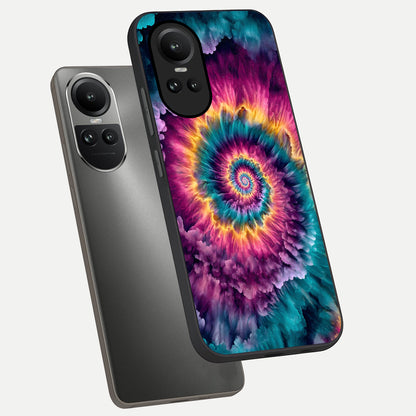  Galactic Spiral Burst phone case For Oppo Reno 10 showing premium glass back cover with detailed artwork