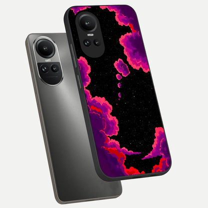  Galaxy Dream Frame phone case For Oppo Reno 10 showing premium glass back cover with detailed artwork