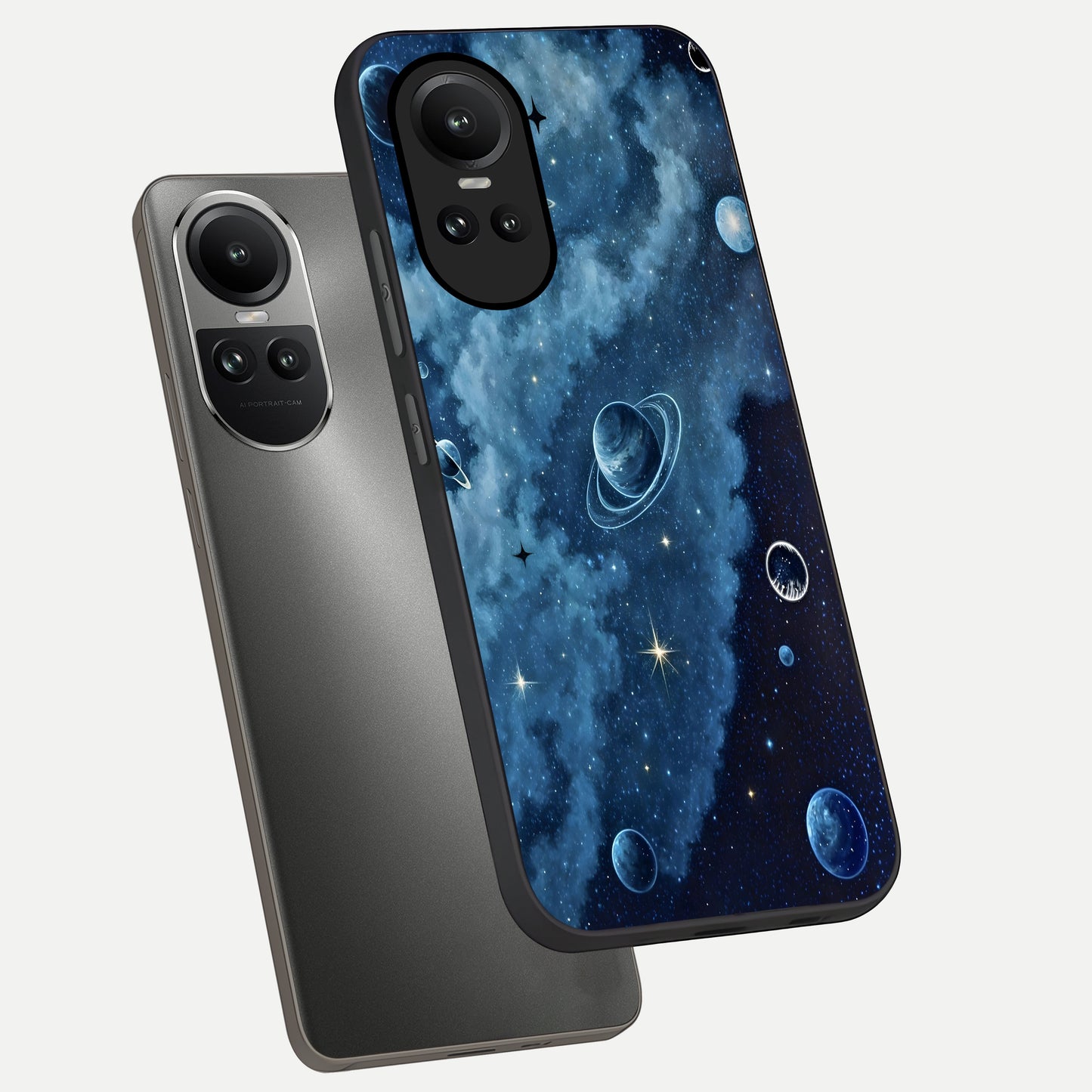  Galaxy Dream Space phone case For Oppo Reno 10 showing premium glass back cover with detailed artwork