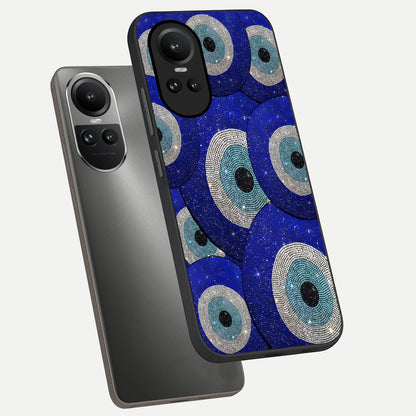  Galaxy Eye Flow phone case For Oppo Reno 10 showing premium glass back cover with detailed artwork