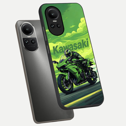  Greenery Sky phone case For Oppo Reno 10 showing premium glass back cover with detailed artwork