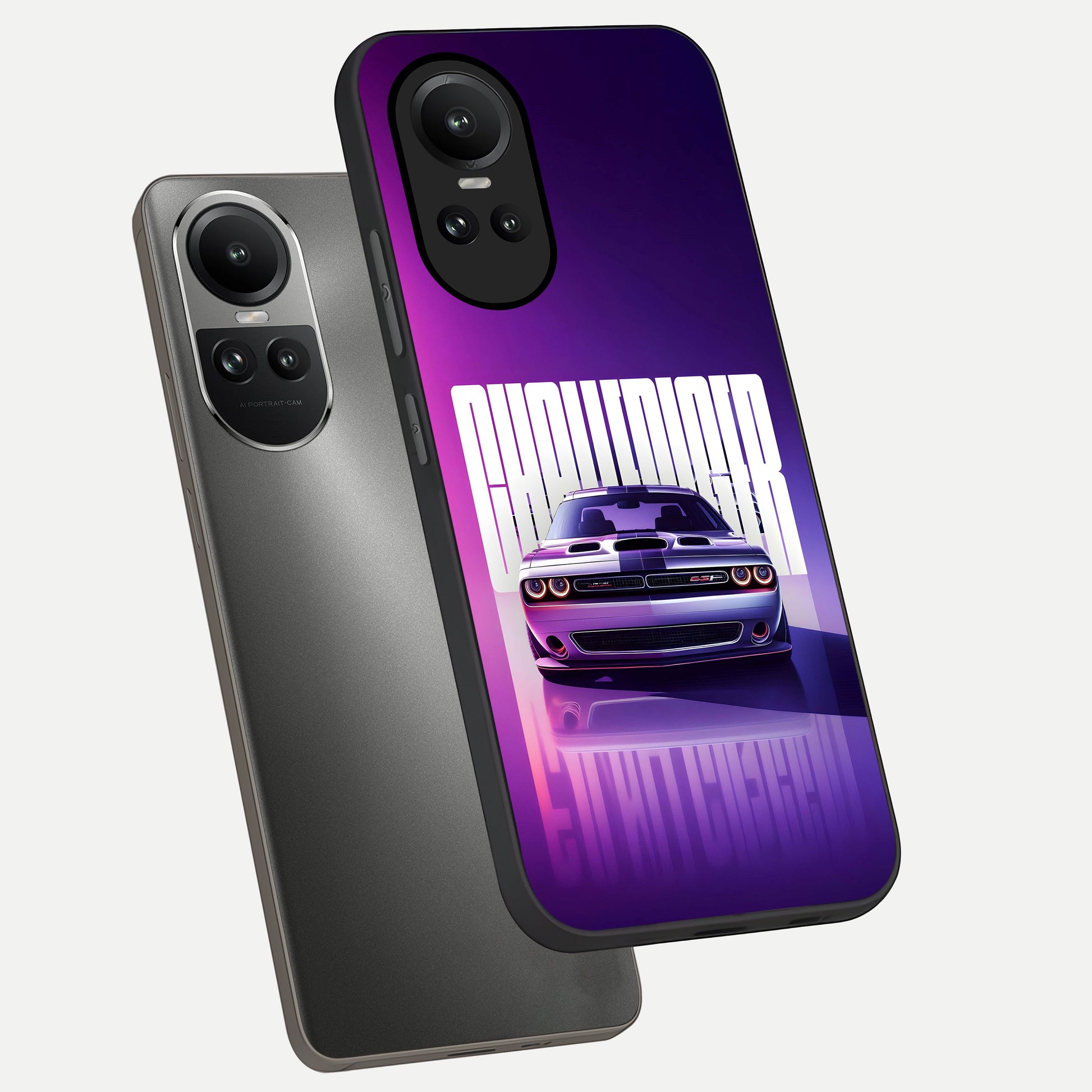  Midnight Muscle Ride phone case For Oppo Reno 10 showing premium glass back cover with detailed artwork