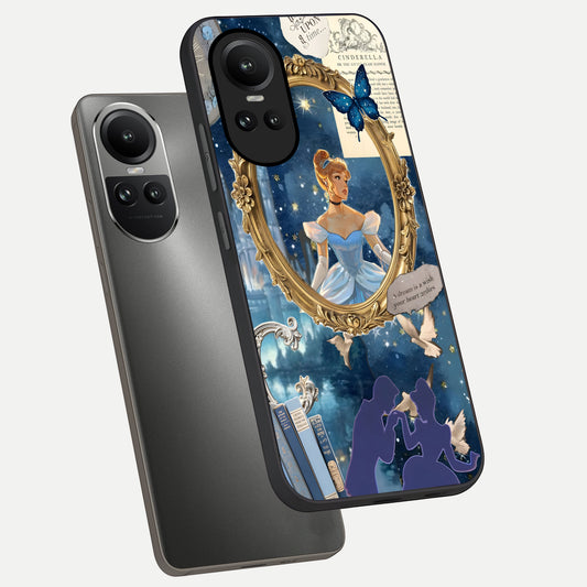  Midnight Queen phone case For Oppo Reno 10 showing premium glass back cover with detailed artwork