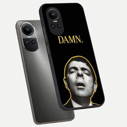  Mr Bean Damn phone case For Oppo Reno 10 showing premium glass back cover with detailed artwork