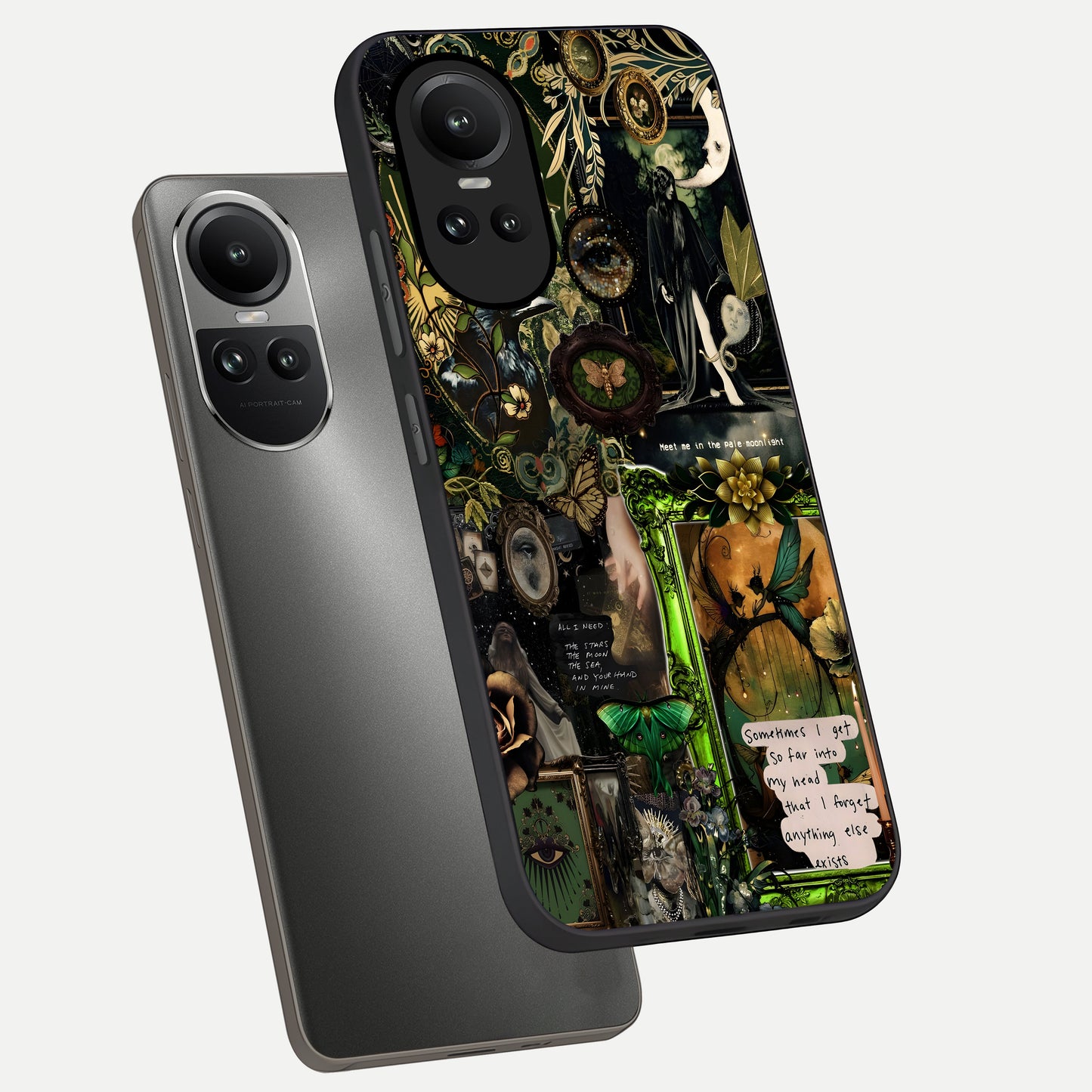  Mystic Woods Secret phone case For Oppo Reno 10 showing premium glass back cover with detailed artwork