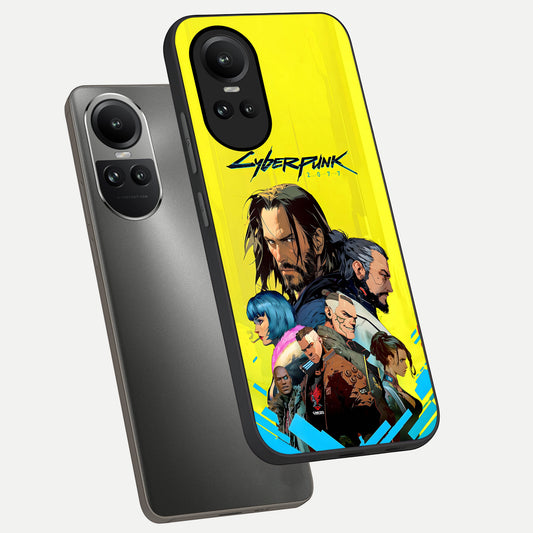  Neon Rebel Genesis phone case For Oppo Reno 10 showing premium glass back cover with detailed artwork