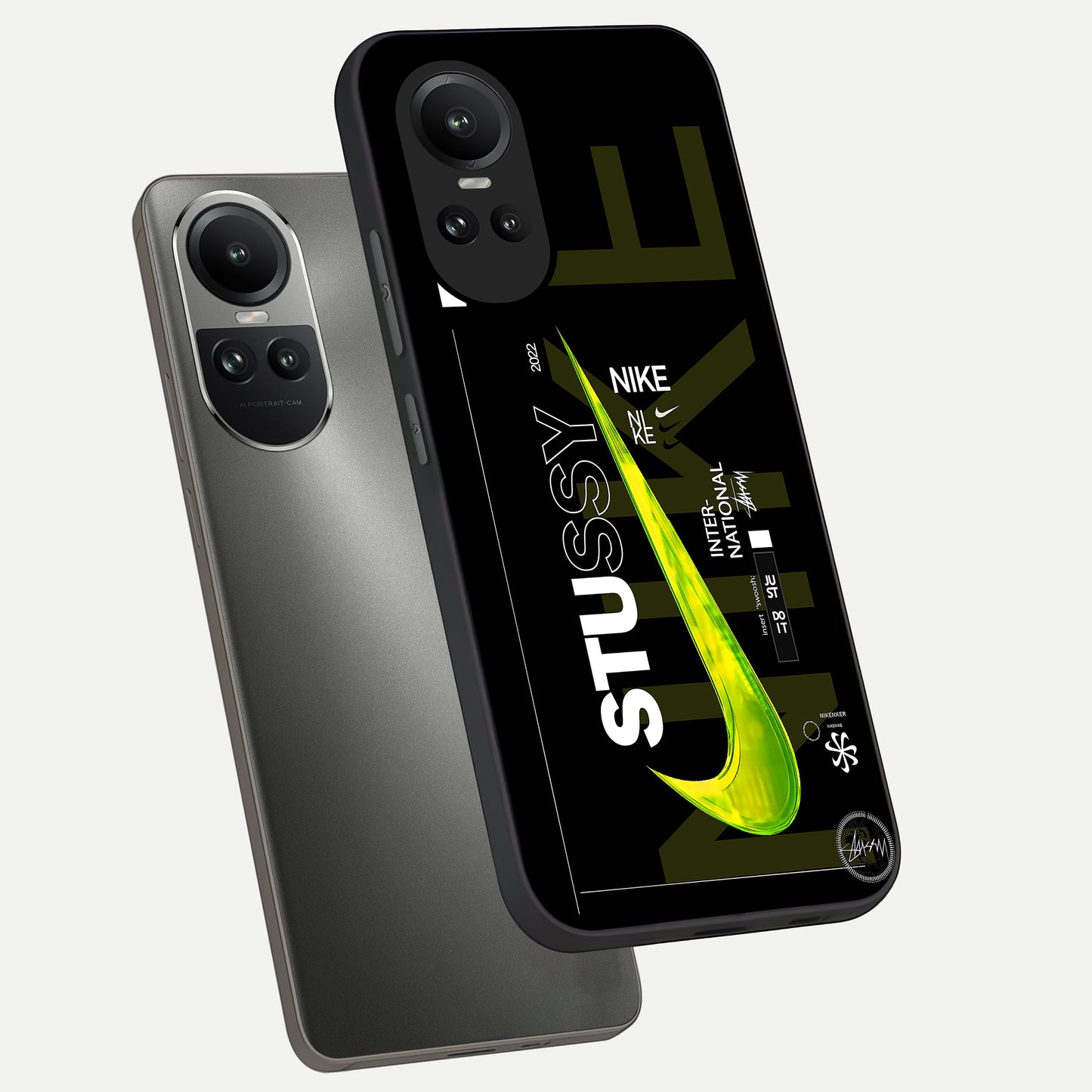  Neon Street Edition phone case For Oppo Reno 10 showing premium glass back cover with detailed artwork