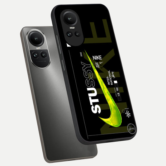  Neon Street Edition phone case For Oppo Reno 10 showing premium glass back cover with detailed artwork
