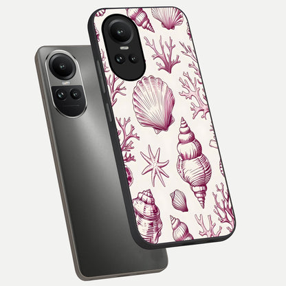  Pink Power Sparks phone case For Oppo Reno 10 showing premium glass back cover with detailed artwork