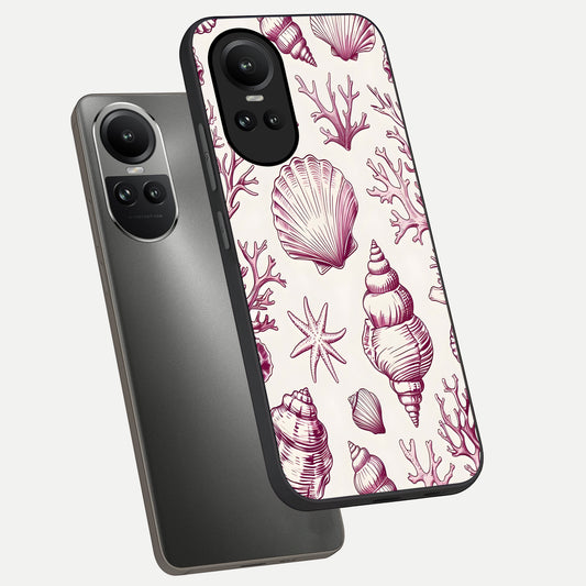  Pink Power Sparks phone case For Oppo Reno 10 showing premium glass back cover with detailed artwork