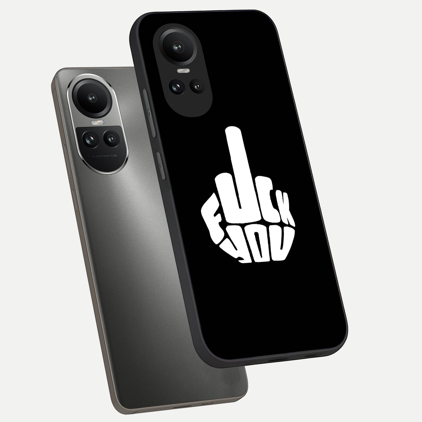  Rebel Mode On phone case For Oppo Reno 10 showing premium glass back cover with detailed artwork