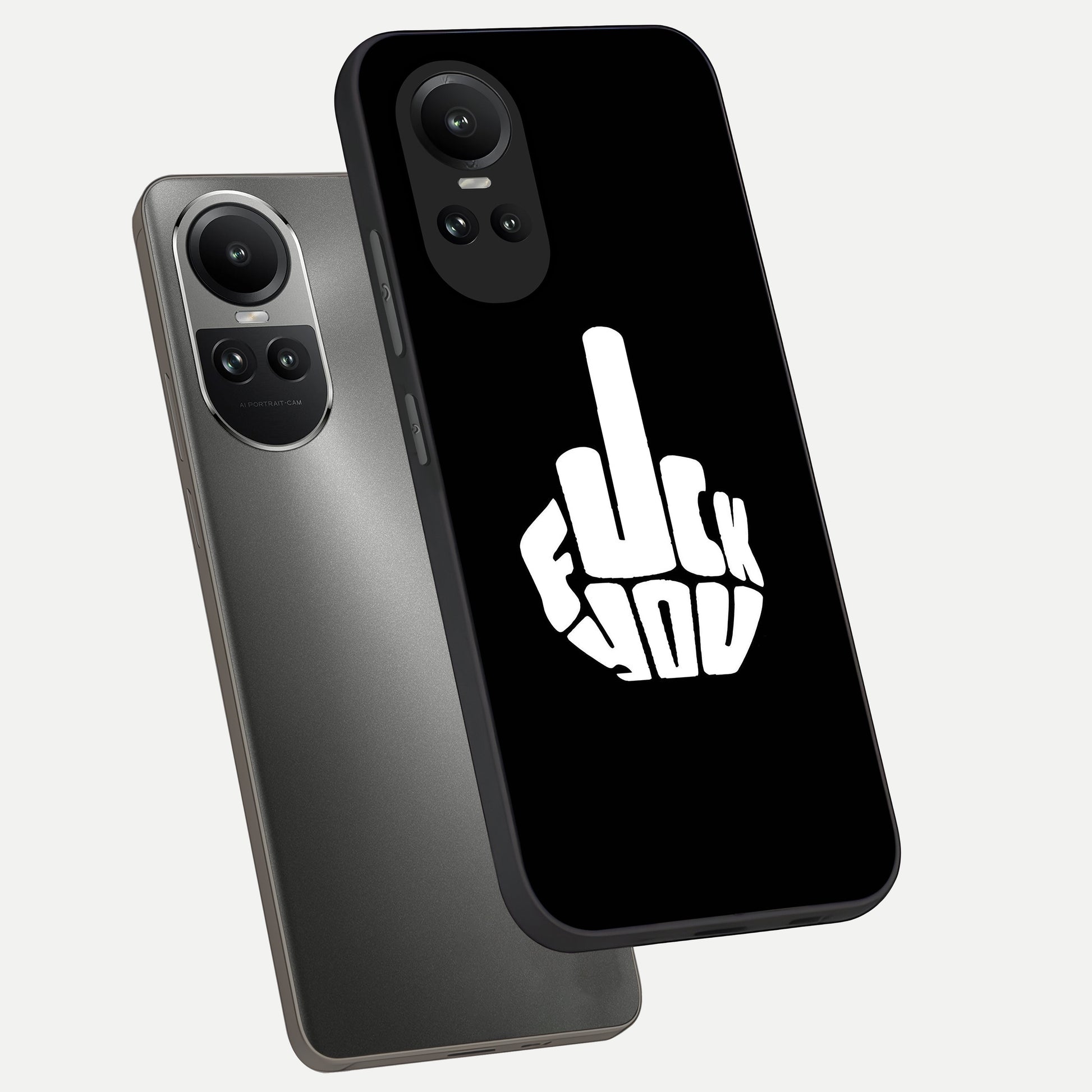  Rebel Mode On phone case For Oppo Reno 10 showing premium glass back cover with detailed artwork