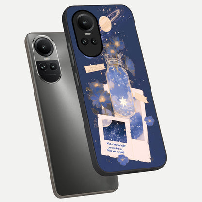  Starlit Cosmic Jar phone case For Oppo Reno 10 showing premium glass back cover with detailed artwork