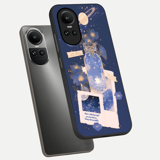  Starlit Cosmic Jar phone case For Oppo Reno 10 showing premium glass back cover with detailed artwork